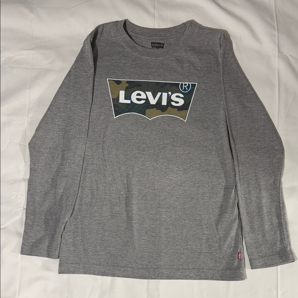 Levi's Gray Camo Logo Long Sleeve Tee